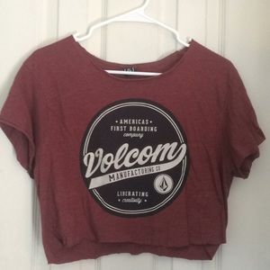 Volcom crop top maroon